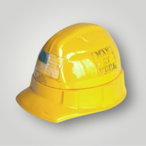 Vintage Avon Construction Yellow Hard Hat After Shave Bottle - Picture 3 of 13